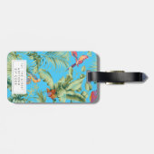tropische Papageien Blumenleuchten Gepäckmarke Gepäckanhänger (Rückseite horizontal)