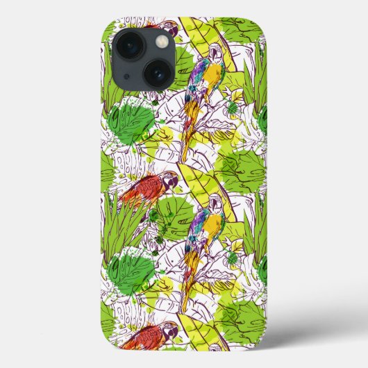 Tropische Papageien Case-Mate iPhone Hülle (Rückseite)