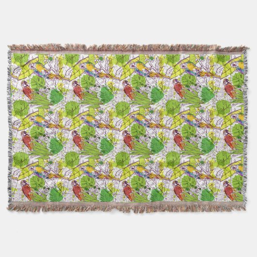 Tropische Papageien Decke (Vorderseite)
