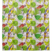 Tropische Papageien Duschvorhang (Vorderseite)