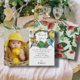 Tropische Papageien Exotische Vegetation Geburtsta Dankeskarte