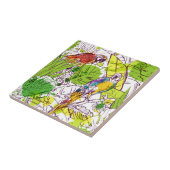 Tropische Papageien Fliese (Seite)