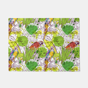 Tropische Papageien Fußmatte