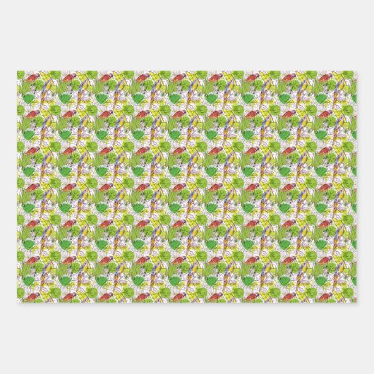 Tropische Papageien Geschenkpapier Set (Vorderseite 2)