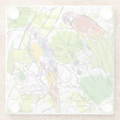 Tropische Papageien Glasuntersetzer (Rückseite)