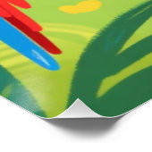 Tropische Papageien Glück Zitat Kunst Poster (Ecke)