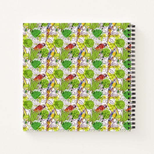 Tropische Papageien Notizbuch (Rückseite)