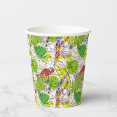 Tropische Papageien Pappbecher (Vorderseite)