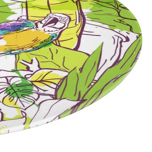 Tropische Papageien Schneidebrett (Ecke)