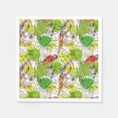 Tropische Papageien Serviette (Vorderseite)