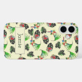 Tropische Papageien und Blumenmuster Personalisier Case-Mate iPhone Hülle (Rückseite (Horizontal))