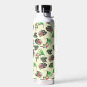 Tropische Papageien und Blumenmuster Personalisier Trinkflasche (Links)