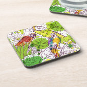 Tropische Papageien Untersetzer (Linke Seite)