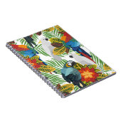 Tropische Papageien, Vintage nahtlose Muster. Notizblock (Rechte Seite)
