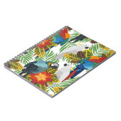 Tropische Papageien, Vintage nahtlose Muster. Notizblock (Linke Seite)