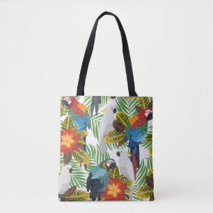 Tropische Papageien, Vintage nahtlose Muster. Tasche