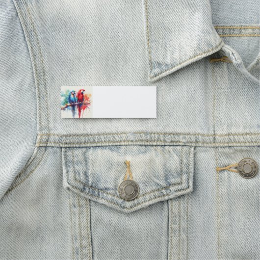 Tropische Papageien Vögel Wasserfarben Tierart Namensschild (Beispiel)