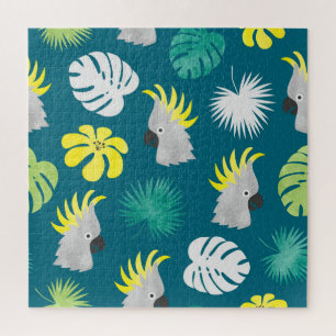 Tropische Papageien: Wasserfarbene Sommerlandschaf Puzzle