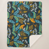 Tropische Papageienvögel und farbenfrohe Blätter M Sherpadecke (Vorderseite)