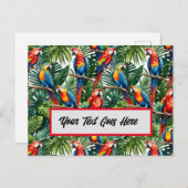 Tropische Papageienvogelgraukarte bearbeiten Postkarte (Vorne/Hinten)