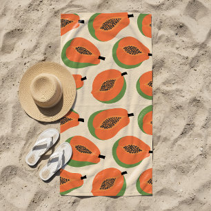 Tropische Papaya Warm Orange Strandtuch
