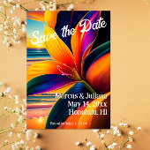 Tropische Paradies-Blume Save the Date Postkarte