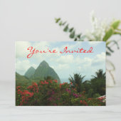 Tropische Paradies-Einladung Einladung (Stehend Vorderseite)