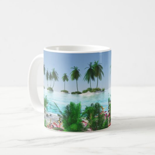 Tropische Paradies-Insel Kaffeetasse (Vorderseite Links)