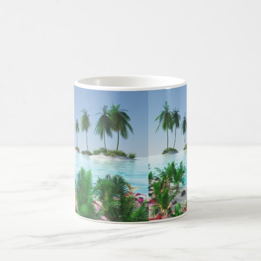 Tropische Paradies-Insel Kaffeetasse (Mittel)
