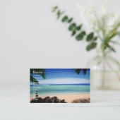 Tropische Paradies-Meerblick-Visitenkartekunst Visitenkarte (Stehend Vorderseite)