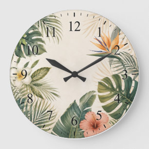 Tropische Paradiesuhr Gesicht Große Wanduhr