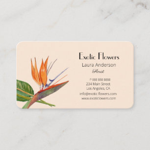 Tropische Paradiesvögel Aquarell Florist Visitenkarte