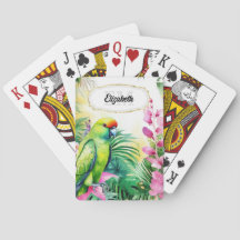 Tropische Parakeet Dschungel Wasserfarbe Blume