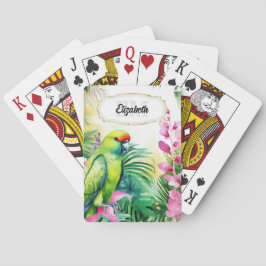 Tropische Parakeet Dschungel Wasserfarbe Blume Spielkarten