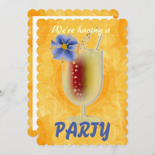 Tropische Party Einladung (Vorne/Hinten)