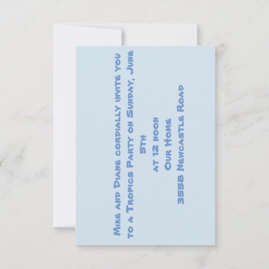 Tropische Party Einladung (Rückseite)