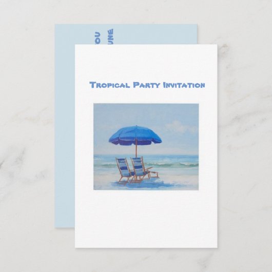 Tropische Party Einladung (Vorne/Hinten)