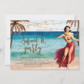 tropische Party Einladung des Strandszenen-Bonbons (Vorderseite)