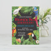 Tropische Party Einladung für Vögel (Stehend Vorderseite)