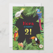 Tropische Party Einladung für Vögel (Rückseite)