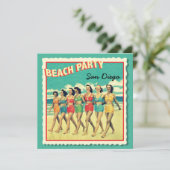 Tropische Party Einladungen am Strand (Stehend Vorderseite)