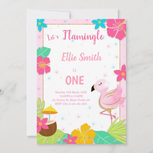 Tropische Party-Karte "One in a Melon" für Mädchen Einladung (Vorderseite)