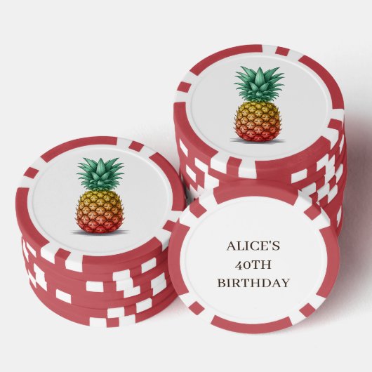 Tropische Party mit Ananas Pokerchips (Stapel)