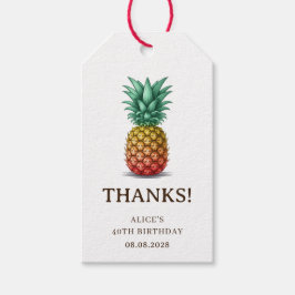 Tropische Party mit retro Ananas Geschenkanhänger