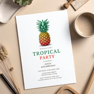 Tropische Party mit retro-Pineapple-Einladung Einladung