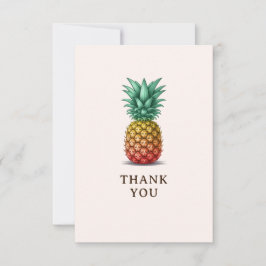 Tropische Party Retro-Ananas Dankeskarte