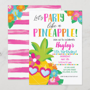 Tropische Party wie ein Ananas-Luau Einladung