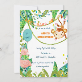 Tropische Party-Zeit für kleine Affen Einladung