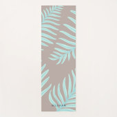 Tropische Pastel-Blätter Monogramm Yoga Mat Yogamatte (Vorderseite)
