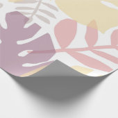 Tropische Pastel Gelbe Lavendel Monstera Blätter Geschenkpapier (Ecke)
